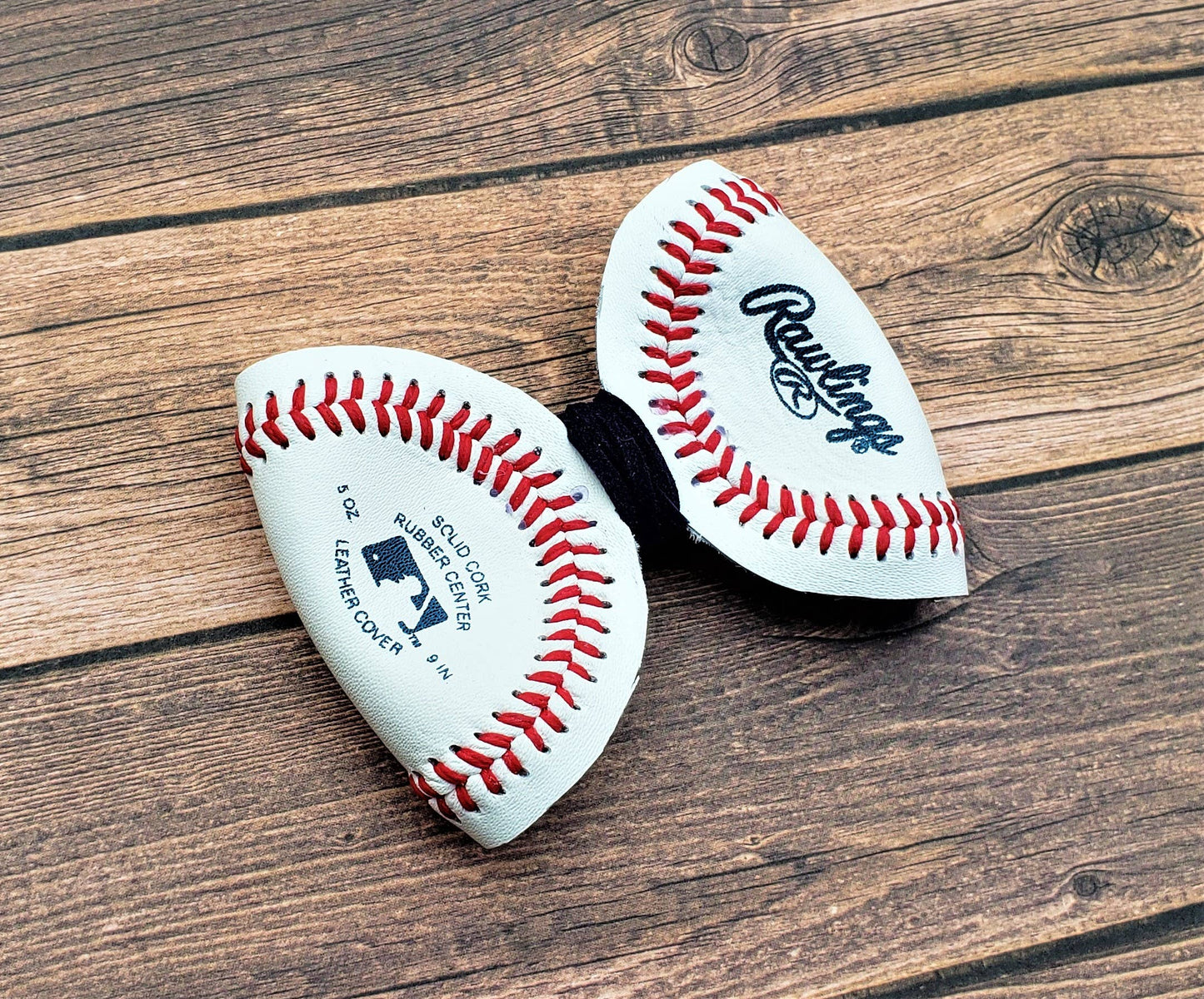 Baseball Hair Bow, Girls Hair Clip, Real Baseball Bow