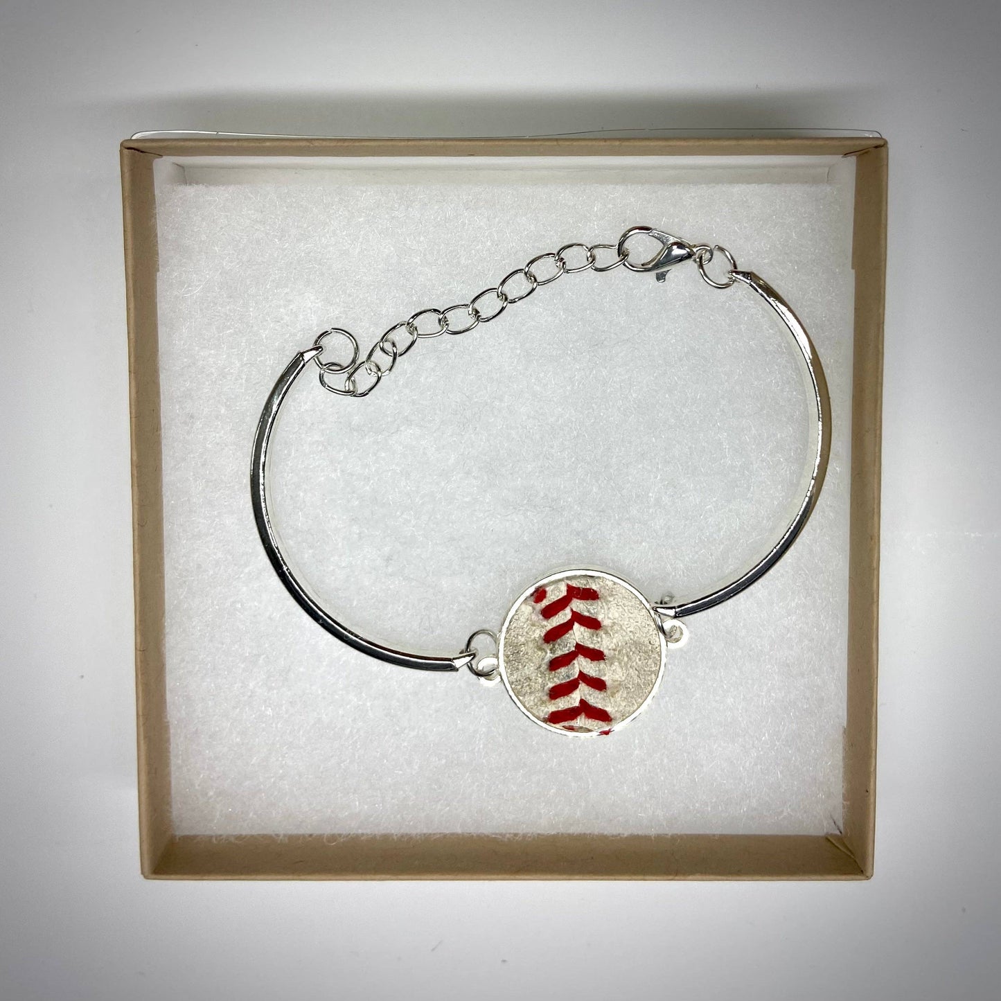 Silver Baseball Seam Bracelet