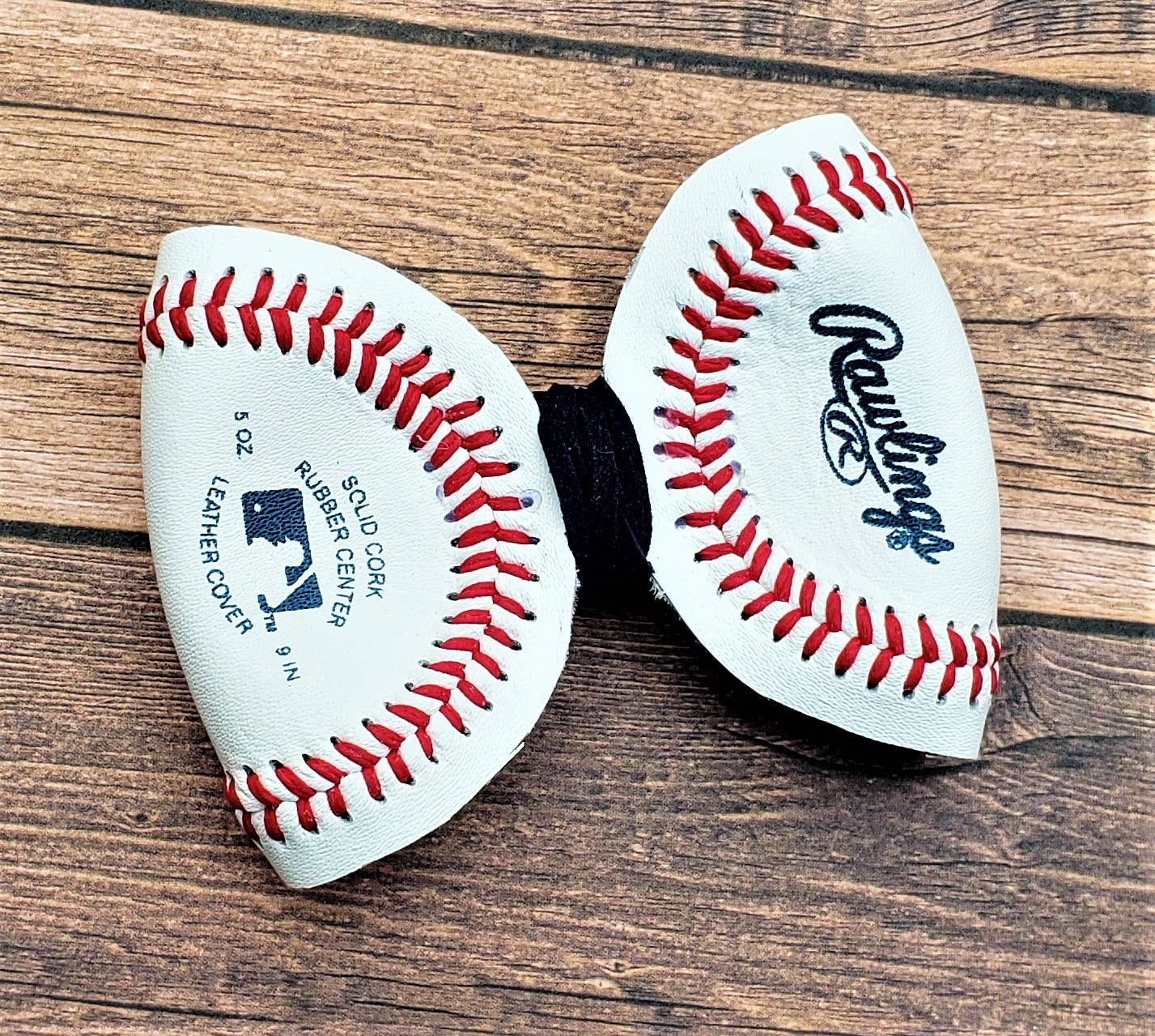 Baseball Hair Bow, Girls Hair Clip, Real Baseball Bow