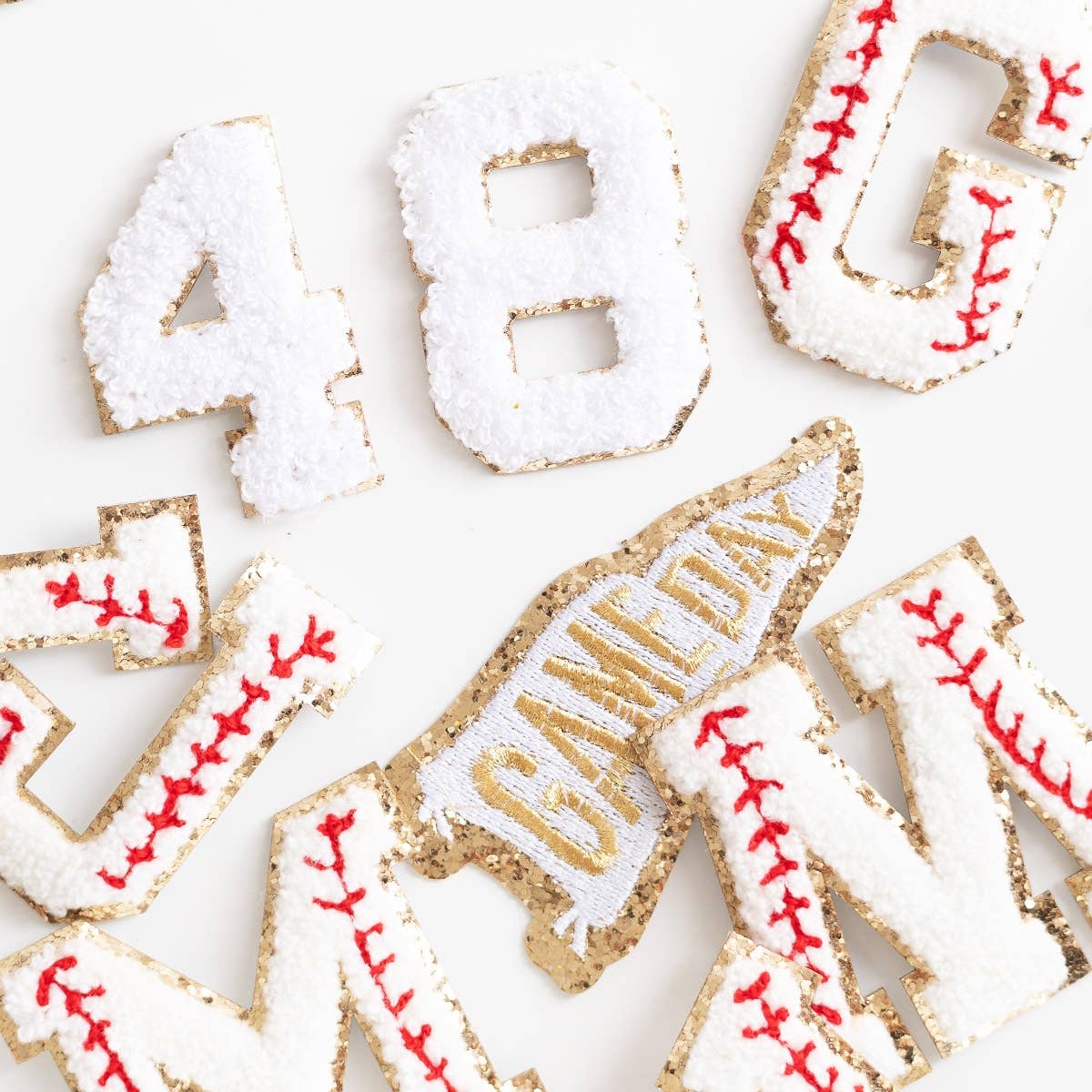 White Varsity Number Patch