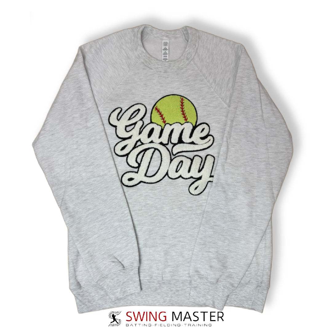 Softball White Game Day Chenille Patch
