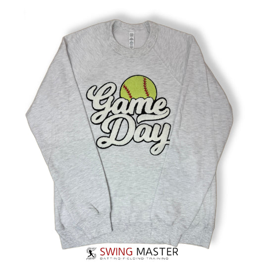 Softball White Game Day Chenille Patch
