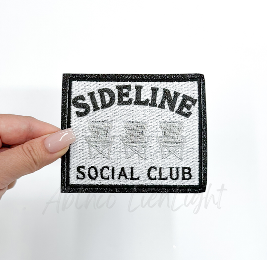 Black Sideline Social Club trendy sports iron on patch