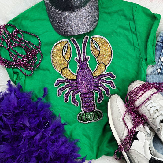 Mardi Gras Crawfish Sequin Patch