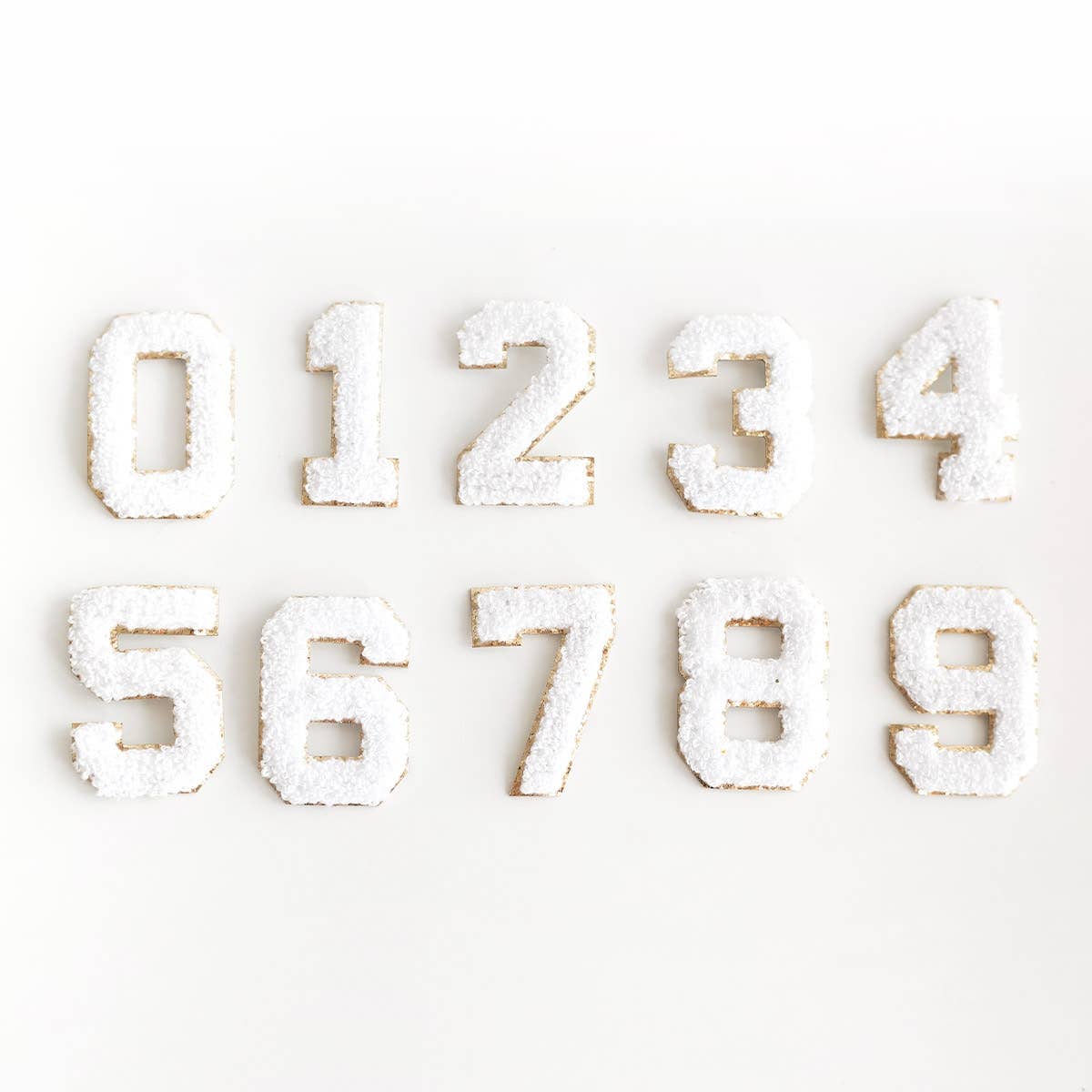 White Varsity Number Patch