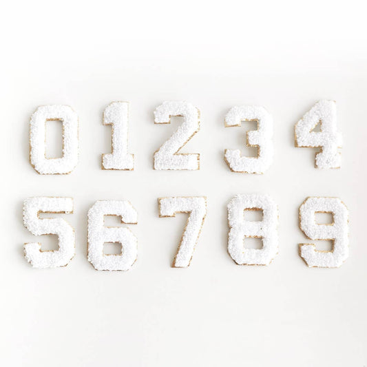 White Varsity Number Patch